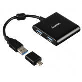 Hub USB Hama Hub 1:4, 4x USB 3.2 gen 1, Black