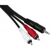 Cablu audio Hama 00043412, 2x RCA - 3.5mm jack, 2m, Black
