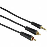Cablu audio Hama 00122301, 2x RCA - 3.5mm jack, 10m, Black
