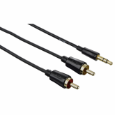 Cablu audio Hama Flexi-Slim 00122302, 2x RCA - 3.5mm jack, 1.5m, Black