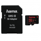 Memory Card microSDHC Hama 00124187 32GB, Class 10, UHS-II U3, V60 + Adaptor SD
