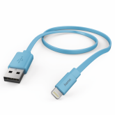 Cablu de date Hama Flat 00173646, USB - Lightning, 1.2m, Blue