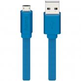 Cablu de date Hama Design Line, USB - micro USB, 1m, Blue