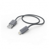 Cablu de date Hama 00187225, USB Tip A - Lightning, 1m, Grey