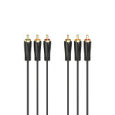Cablu audio Hama 00205150, 3x RCA - 3x RCA, 1.5m, Black
