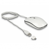 Mouse Optic Delock 12532, USB/USB-C, White