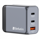 Incarcator retea Verbatim GNC-65, 2x USB-C, 1x USB-A, Silver