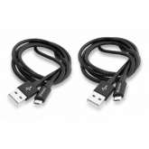 Set Cablu de date Verbatim 48874, USB - microUSB, 1m, Black, 2buc