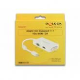 Adaptor Delock 62630, Mini DisplayPort male - VGA/HDMI/DVI female, 0.16m, White