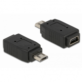 Adaptor Delock 65063, Micro USB-B male - Mini USB 5pin female, Black