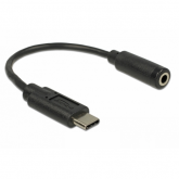 Cablu Delock 65842, USB-C male - 3.5mm jack, 0.14m, Black