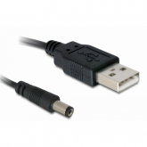 Cablu Delock 82197, USB-A male - DC 5.5 x 2.1mm male, 1m, Black