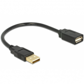 Cablu Delock 82457, USB 2.0 male - USB 2.0 female, 0.15m, Black