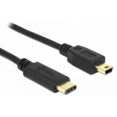 Cablu Delock 83336, USB-C male - Mini USB-B male, 2m, Black