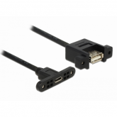 Cablu Delock 85109, Micro USB-B 2.0 female - USB 2.0 Female, 0.25m, Black