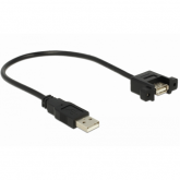 Cablu Delock 85462, USB-A 2.0 male - USB 2.0 female, 0.25m, Black