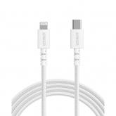 Cablu de date Anker PowerLine Select+, USB-C male - Lightning, 0.9m, White