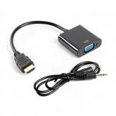Adaptor Lanberg AD-0017-BK, HDMI - VGA, 0.2m, Black