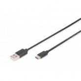 Cablu de date Assmann AK-300154-018-S, USB-A - USB-C, 1.8m, Black