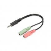Cablu audio ASSMANN, 3.5 mm male - 3.5 mm female, 0.2m, Black