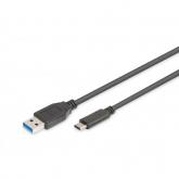 Cablu de date ASSMANN SuperSpeed, USB 3.0 - USB-C, 1m, Black