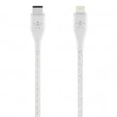 Cablu de date Belkin Boost Charge, USB-C - Lightning, 1.2m, White