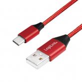 Cablu de date Logilink CU0147, USB 2.0 - USB-C, 0.3m, Red