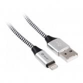 Cablu de date Tracer, USB 2.0 - Lightning, 1m, Black-Silver