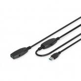 Cablu extensie ASSMANN, USB 3.0 male - USB 3.0 female, 20m, Black