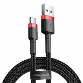 Cablu de date Baseus CATKLF-U91, USB-C - USB-A, 3m, Black-Red