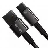 Cablu de date Baseus Tungsten Gold CAWJ000101, USB 2.0 - USB-C, 2m, Black