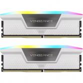 Kit Memorie Corsair Vengeance RGB White Intel XMP 3.0, 64GB, DDR5-6000MHz, CL30, Dual Channel