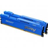 Kit Memorie Kingston Fury Beast Blue, 8GB, DDR3-1600, CL10, Dual Channel