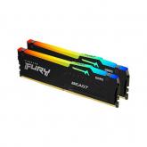 Kit Memorie Kingston Fury Beast RGB Black AMD EXPO/Intel XMP 3.0, 64GB, DDR5-6000MHz, CL36, Dual Channel