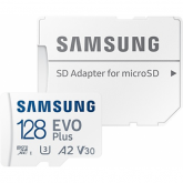 Memory Card microSDXC Samsung EVO Plus (2024) 128GB, Class 10, UHS-I U3, V10, A2 + Adaptor SD