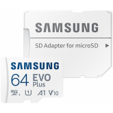 Memory Card microSDXC Samsung EVO Plus (2024) 64GB, Class 10, UHS-I U3, V10, A2 + Adaptor SD
