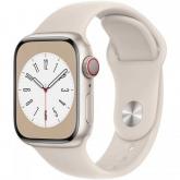 Smartwatch Apple Watch Series 8 Aluminium, 1.69inch, 4G, curea silicon, Starlight-Starlight