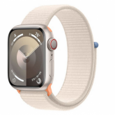Smartwatch Apple Watch Series 9 Aluminium, 1.69inch, 4G, Curea Nailon, Starlight-Starlight Loop