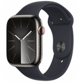 Smartwatch Apple Watch Series 9 Stainless Steel, 1.9inch, 4G, Curea Silicon M/L, Graphite-Midnight