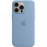 Protectie pentru spate Apple Silicone cu MagSafe pentru iPhone 15 Pro Max, Winter Blue
