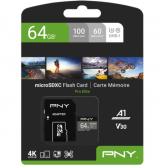 Memory Card microSDXC PNY Pro Elite 64GB, Class 10, UHS-I U3 + Adaptor SD