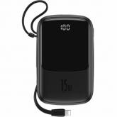 Baterie portabila Baseus Q Pow, 2x USB, 1x USB-C, 10000mAh, Black