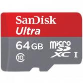 Memory Card microSDXC SanDisk by WD Ultra 64GB, Class 10, UHS-I + Adaptor SD SDSQUNS-064G-GN3MA