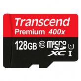 Memory Card microSDXC Transcend Premium 400x 128GB, Class 10, UHS-I U1 + Adaptor SD