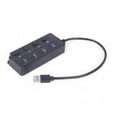 Hub USB Gembird UHB-U3P1U2P3P-01, 3x USB 2.0, 1x USB 3.1, Black