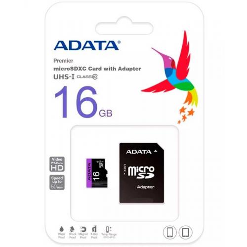 Card de Memorie MicroSD Adata Premier, 16GB, Adaptor SD, Class 10