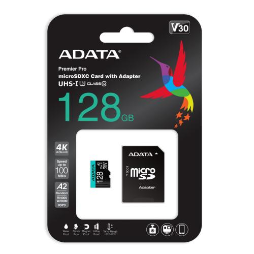 Card de Memorie MicroSD ADATA Premier PRO, 128GB, Adaptor SD, Class 10