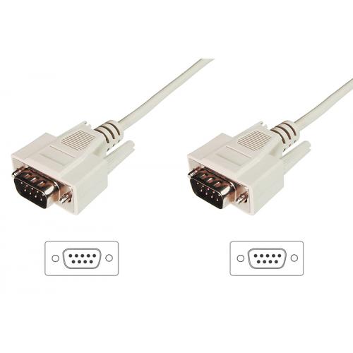 Cablu ASSMANN Serial 9pin Male - Serial 9pin Male, 2m, White