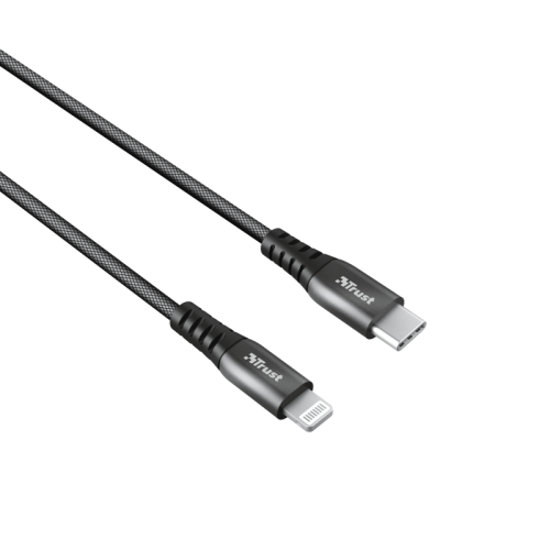 Cablu de date Trust Keyla Strong, USB-C - Lightning, 1m, Grey