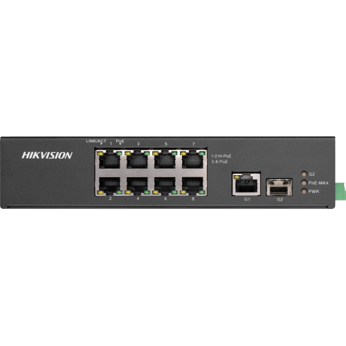 Switch Hikvision DS-3T0310HP-E/HS, 8-Port, HiPOE
